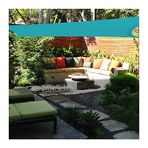 Sonnensegel, rechteckig, 2 x 3 m, wasserdicht, für den Außenbereich, Garten, Terrasse, Party, Sonnenschutz, Markise, 98% UV-Schutz, mit gratis Seil, Seeblau von TZUFA