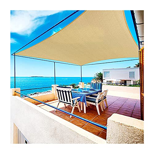 Sonnensegel, wasserdicht, rechteckig, 3 x 5 m, Markisen, 98% UV-Schutz, Sonnensegel, Überdachung, Sonnenschutznetz für Terrasse, Außenbereich, Hof, Balkon, Party, Sandfarbe von TZUFA