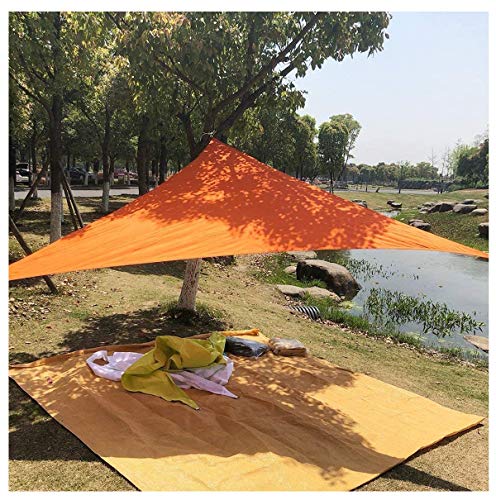 Sonnensegel Garten Schattentuch Wasserdicht Schattensegel Dreieck Sonnensegel 90% UV-Schutz mit Seil-Orange von TZUFA