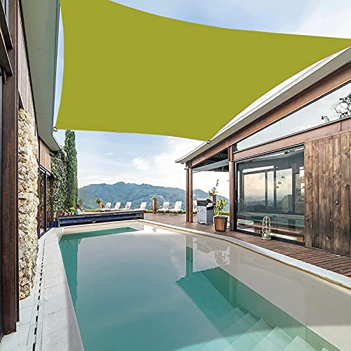 Sonnensegel Rechteckig Wasserdicht 90% UV-Schutz, Sonnenschutzmarkise Für Terrassenüberdachung Gartenparty Im Freien Mit Kostenlosem Befestigungsseil Mehrere Farben Und Größen,Gelbgrün,2.5×2 von TZUFA