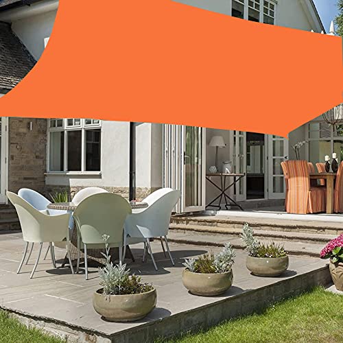 Sonnensegel Rechteckig Wasserdicht 90% UV-Schutz, Sonnenschutzmarkise Für Terrassenüberdachung Gartenparty Im Freien Mit Kostenlosem Befestigungsseil Mehrere Farben Und Größen,Orange,2.5×2.5 von TZUFA