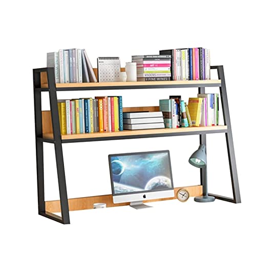 TZUFA 2-stufiges Desktop-Bücherregal für den Computertisch – Mehrzweck-Bücherregal auf der Arbeitsplatte, Leiter-Organizer-Regal mit Stahlrahmen, Bücherregal für den Computer-Desktop, Aufbewahrung von TZUFA