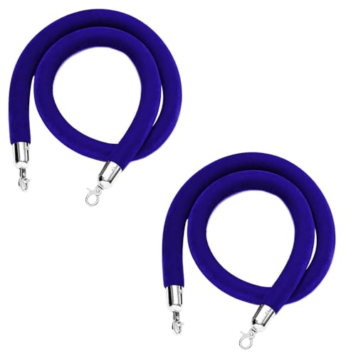 Warteschlangenmanagementseil, Absperrpfosten for Menschenmengen, Warteschlangenpfosten mit silbernen Haken, Absperrseil for Teppichveranstaltungen, 3,2 cm(Blu,1.5M) von TZUGSM