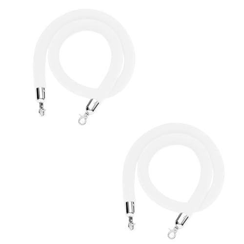 Warteschlangenmanagementseil, Absperrpfosten for Menschenmengen, Warteschlangenpfosten mit silbernen Haken, Absperrseil for Teppichveranstaltungen, 3,2 cm(Wit,1M) von TZUGSM