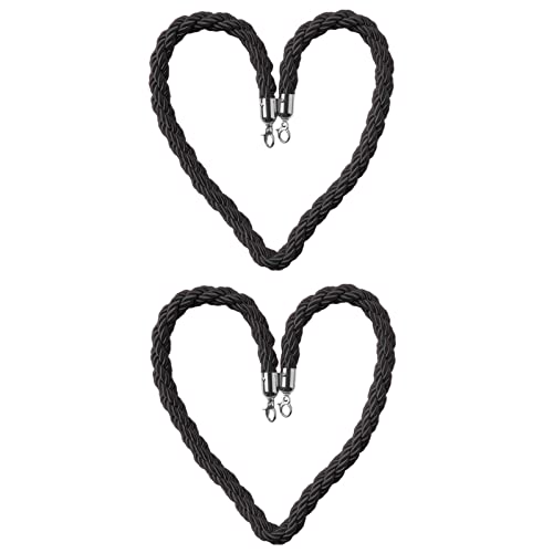 Warteschlangenmanagementseil, Blaues, schwarzes, violettes und goldenes gedrehtes Seil for Warteschlangenabsperrungen, for Konzerte, Theater, VIP, geflochtenes Hanfseil, Gold, 1,5 m(Black,4.5M/14.7Ft) von TZUGSM