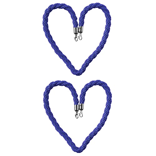 Warteschlangenmanagementseil, Blaues, schwarzes, violettes und goldenes gedrehtes Seil for Warteschlangenabsperrungen, for Konzerte, Theater, VIP, geflochtenes Hanfseil, Gold, 1,5 m(Blue,5M/16.4Ft) von TZUGSM