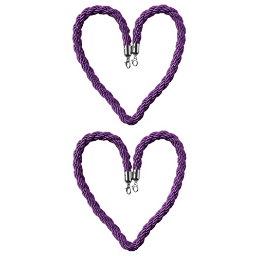 Warteschlangenmanagementseil, Blaues, schwarzes, violettes und goldenes gedrehtes Seil for Warteschlangenabsperrungen, for Konzerte, Theater, VIP, geflochtenes Hanfseil, Gold, 1,5 m(Purple,5M/16.4Ft) von TZUGSM