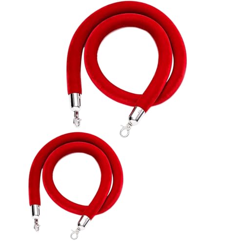 Warteschlangenmanagementseil, Crowd Control Seil mit Verschlüssen, Party Event Barrier, Festival Feier Warteschlange Linie Barriere for D(Red,2.5M) von TZUGSM