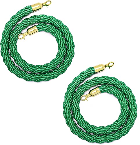 Warteschlangenmanagementseil, Grünes Hanfseil zur Kontrolle von Menschenansammlungen in Geschäften / 1 Packung 3,5 m 11, Fuß(2 Pack,300Cm/9.8Ft) von TZUGSM