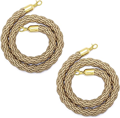 Warteschlangenmanagementseil, Karabiner, geflochtenes Hanfseil zur Warteschlangentrennung und Kontrolle der Menschenmenge bei Konzerten(2 Pack,4M/13Ft) von TZUGSM