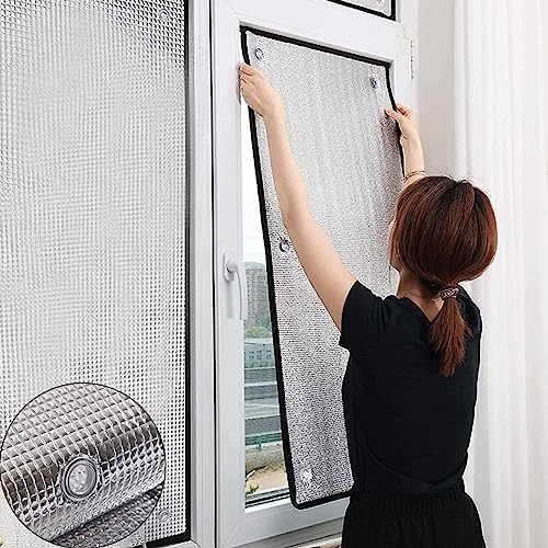 Aluminisierte Folie,Wärmereflektierende Fensterfolie,Isolierfolie,Nicht Klebende Sonnenschutzfolie,völlig verdunkelnd,Kein Kleber,Black-60×200cm(24×79")" von TZYYAO