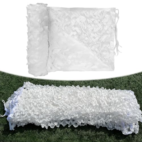 TZYYAO Tarnnetze Für Die Jagd - Sonnenschutz Tarnnetz, Militärnetze, Tarnnetzabdeckung Für Camping, Schießen, Partydekoration, Gartenzaun, Camouflage Netz Tarn,White-1x2m/3.3x6.6ft von TZYYAO