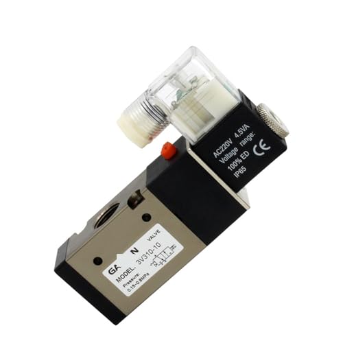 3V310-10 AC220V DC 12V 24V AC110V Magnetventil Elektromagnetisches Umkehrventil for pneumatische Komponenten 1St(Without Fittings) von TZZVFRCR