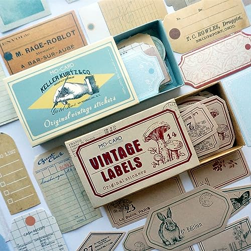 Sticker Aesthetic Scrapbook Stickers 120 Stück，Vintage Journaling Scrapbooking Set，Schreibbar Bullet Journal Papier Aesthetic Sticker für Fotoalbum，Scrapbooking Zubehör，Kalender（Note） von Ta Merry