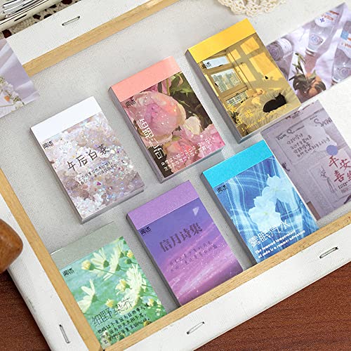 Sticker Set for Scrapbook Self Adhesive Deco Scrapbooking Washi Stickers (6 sets 300 Pieces) Scrapbook Aufkleber für Scrapbooking Zubehör, DIY Fotoalben, Bullet Points, Laptops, Kalender(Wishes) von Ta Merry