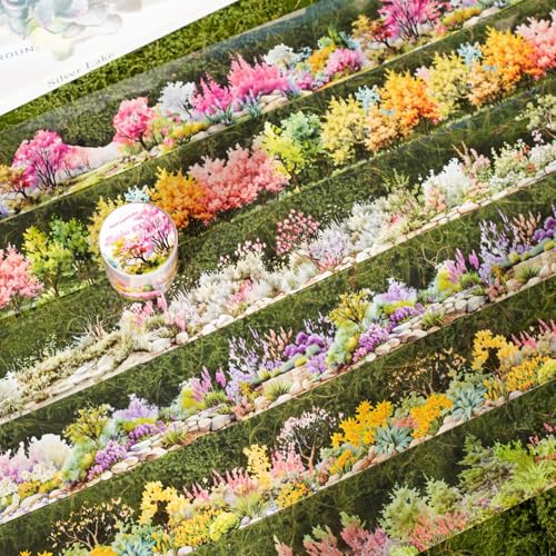 Ta Merry 6 Rolls Aesthetic Scrapbook Zubehör, Plants und Blumen Themed PET Washi Tape stickers für Scrapbooking,Fotoalbum,Journaling Zubehör,Bullet Journals （Shrubs Flower） von Ta Merry