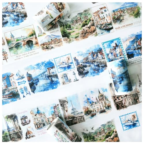 Ta Merry Scrapbook Zubehör Washi Tape Stickers,3 Rolls Travel Journal Tapes,Scrapbooking Aufkleber for Junk Journaling Zubehör,Bullet Journal Sticker,Photo Album,Mobile Phones(Embrace World 1) von Ta Merry