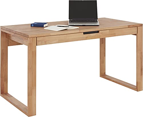 TaBoLe Schreibtisch mit Schublade Buche massiv geölt 140x70 cm von TaBoLe