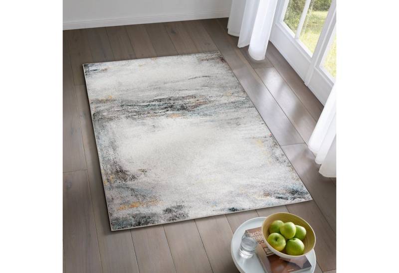 TaCa Home Teppich Designer Kurzflor Teppich Moderne Kunst, rechteckig, Höhe: 12 mm, Wohnzimmer Schlafzimmer Esszimmer, Achat Bunt - 120 x 160 cm von TaCa Home
