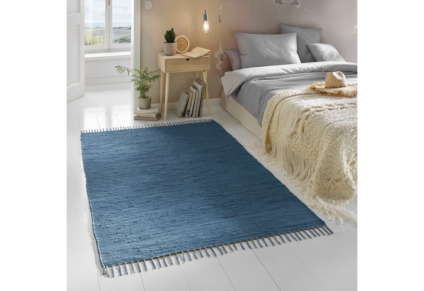 Teppich Flicken-Teppich 100% Baumwolle, TaCa Home, rechteckig, Höhe: 5 mm, Wohnzimmer Esszimmer Küche Flur Läufer 160x230cm von TaCa Home