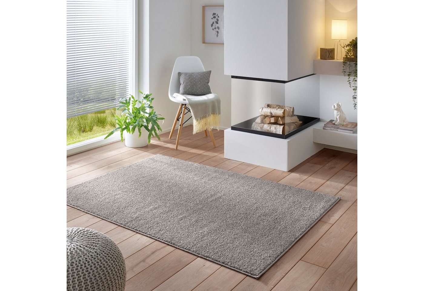 Teppich Kurzflor-Teppich, TaCa Home, rechteckig, Höhe: 11 mm, uni flachflor einfarbig Wohnzimmer Schlafzimmer Kinderzimmer 080x150cm von TaCa Home