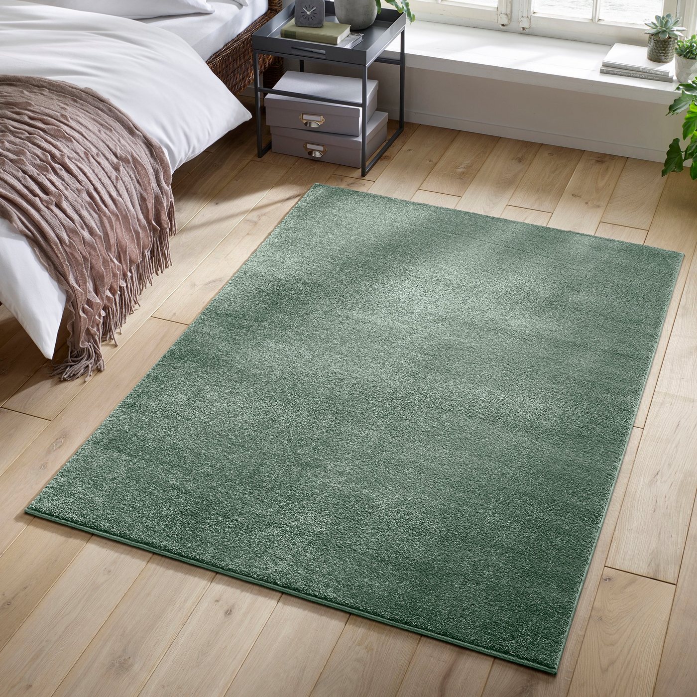 Teppich Kurzflor-Webteppich, TaCa Home, quadratisch, Höhe: 13 mm, uni Einfarbig weich Wohnzimmer Schlafzimmer Kinderzimmer 250x250cm von TaCa Home