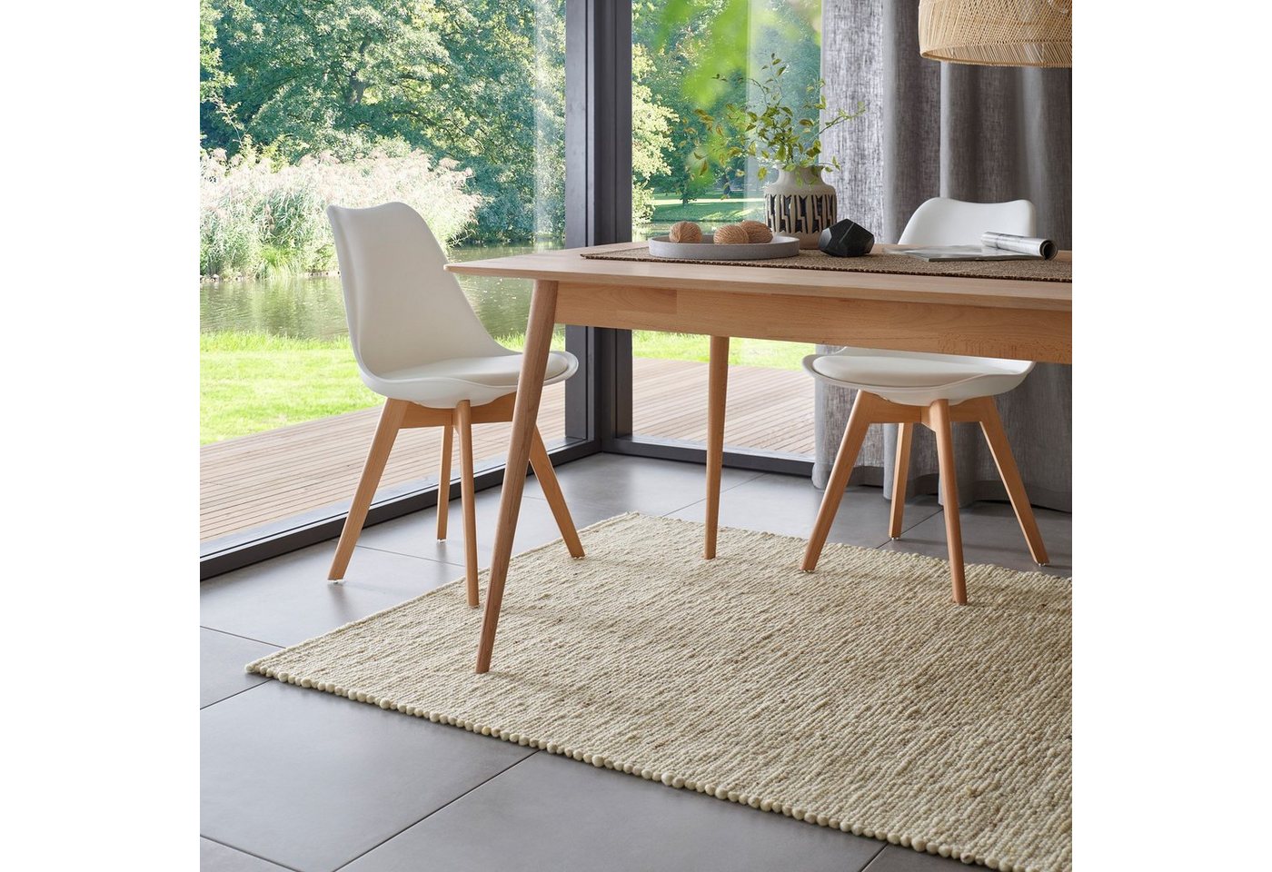 Wollteppich, TaCa Home, rechteckig, Höhe: 10 mm, reine Schurwolle Wohnzimmer Schlafzimmer 070x130cm von TaCa Home