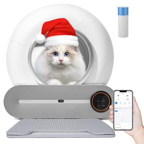 TaFoyu Selbstreinigende Katzentoilette,Automatische Katzentoilette,APP-Steuerung intelligente Katzentoilette,ionischer Desodorierer/Gesundheitsmonitor/65L+9L mit großem Fassungsvermögen mit Matte von TaFoyu
