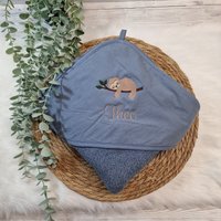 Baby Badetuch, Faultier, Kapuzenbadetuch 100x100, Personalisiert Baby Badetuch, Faultier, Kapuzenbadetuch 100x100, Personalisiert von TaLasTraumland