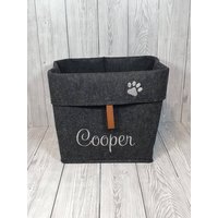 Filzbox Hunde Katzen Spielzeug Toybox Aus Filz Bestickt Personalisiert von TaLasTraumland