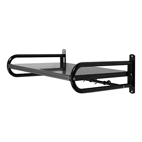 TaNeHaKi Wall Mounted Mikrowelle Regal,Edelstahl Mikrowelle Halterung Mit 6 Mobile Haken Dicke FüR KüChe,Household Heavy Duty Shelves,Mikrowellenhalter von TaNeHaKi