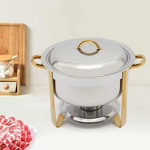 TaNeHaKi 5 l Chafing Dish Speisenwärmer rund, Buffetwärmer mit Deckel, Edelstahl, für Catering, Buffets und Partys von TaNeHaKi