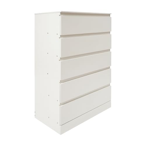 TaNeHaKi Schubladenschrank Kleiderschrank,Aufbewahrungsschrank Mit 5 Schubladen,60 * 41 * 109 cm,Schubladenschrank FüR Schlafzimmer,Sideboard Kommodenschrank (Warmweiß) von TaNeHaKi