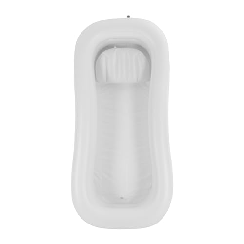 TaNeHaKi Tragbare Faltbare Badewanne für Erwachsene PVC Weiß Badewanne für Warmwasserbad und Eisbad Robust Faltbare Aufblasbare badewanne von TaNeHaKi