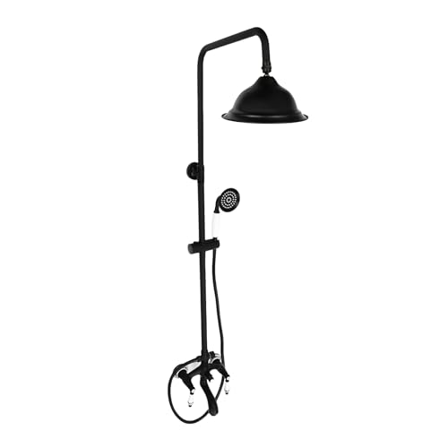 TaNeHaKi Wandmontage Regendusche,Edelstahl Duschset, Retro Dusch Armatur,Regendusche Duschsystem Mit Regenduschkopf Und Handbrause von TaNeHaKi