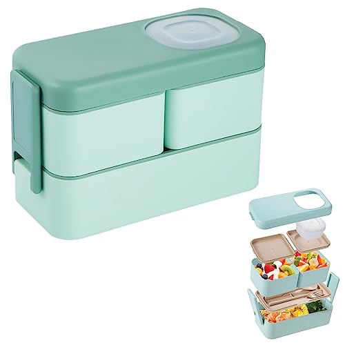 TaPt Bento Box Kinder, Auslaufsichere 2-stöckige Lunchbox mit Fächern Brotdose Erwachsene, Bento Box mit Besteck BPA Frei für Erwachsene, Kinder, Schule, Kindergarten & Unterwegs TaPt Bento Box Kinder, Auslaufsichere 2-stöckige Lunchbox mit Fächern Brotdose Erwachsene, Bento Box mit Besteck BPA Frei für Erwachsene, Kinder, Schule, Kindergarten & Unterwegs von TaPt