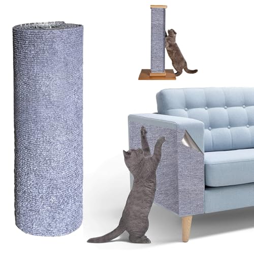 200cmx40cm Selbstklebend Kratzmatte Katze,Selbstklebend Kratzteppich Katze Wand,Kratzmatte Katze,DIY Kratzbrett Katze,Kratzschutz Sofa Katze,Kratzbrett Katzen kratzschutz,Katzenkratzmatte(Hellgrau) von Taakige
