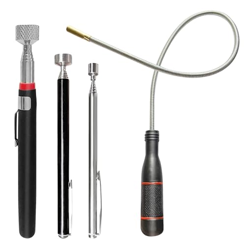 4 Stück Teleskopmagnet Stabmagnet Ausziehbar Magnetstab,1.5LB/5LB/10LB Teleskop Magnet,550mm Flexibler Magnetheber Magnetstabgreifer,Flexibel Aufnehmen von Kleinen Teilen,Metallgegenstände,Autoteilen von Taakige