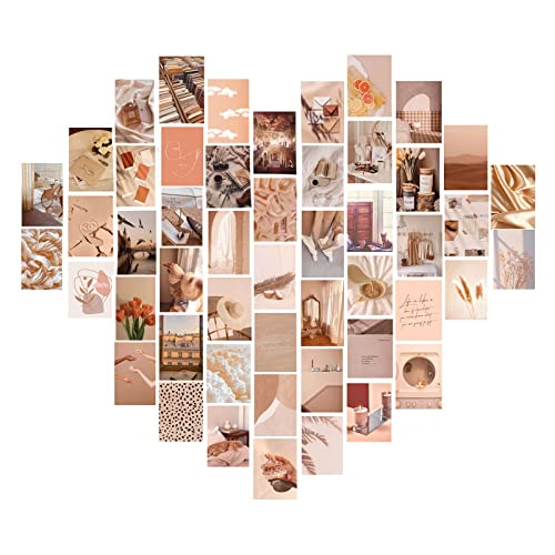 Beige wall collage kit, 50 ästhetisches Bild, für Wandcollage, Schlafsaal Foto Display, Karten Collage Druck, Collagen, Poster für Schlafzimmer, Wandkunstdruck für Zimmer, von Taasmoog