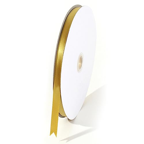 Satinband, Dekoration Geschenkband, Geschenkband, Dekoband für Heimwerkerkunst handwerk, Geschenk Verpackung, Schleifen, Hochzeit, Taufe und Geburtstag Geschenke (Golden) von Taasmoog