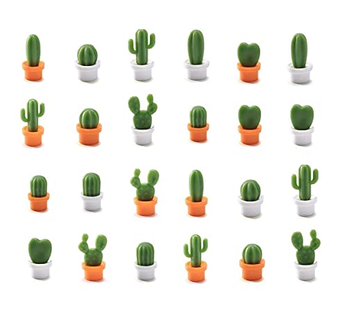 Dekorative Kühlschrankmagnete - perfekte Kühlschrankmagnete für Haus Büro - persönlichen Gebrauch 24Pcs Cactus White, Yellow von TabEnter