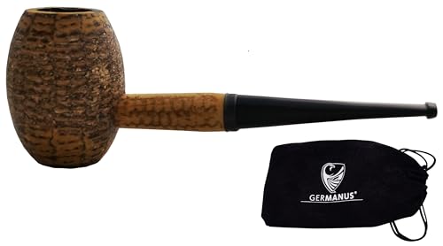 GERMANUS Original Corncob Pfeife - Dark Egg, Gerade - Tabakpfeife inkl. Pfeifenbeutel von GERMANUS