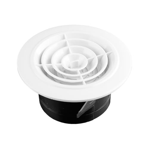 Tabanzhe Lüftungsschlitz-Abdeckungen, 100 mm, rund, verstellbar, für Wände, Innenbereich, Luftverteiler für Badezimmer, Küche, Schuppen, Büro, Wäschetrockner, Lüftungsschlitze (weiß) von Tabanzhe
