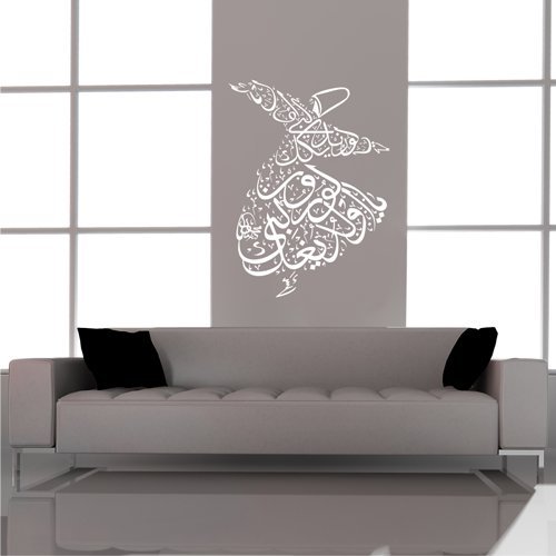 Wandtattoo Wandaufkleber Mevlana Dervis Derwisch Semazen Mevlevi Islam Türkei (Weiss, S / 80x66 cm) von Tabi Deco