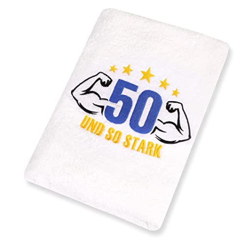 Abc Casa 50. Geburtstag Geschenk Handtuch mit gestickten Muskeln für Männer - EIN nützliches Geschenk für 50 Jahre - eine wunderbare Geschenkidee zum 50. Abc Casa 50. Geburtstag Geschenk Handtuch mit gestickten Muskeln für Männer - EIN nützliches Geschenk für 50 Jahre - eine wunderbare Geschenkidee zum 50. von Tabibito