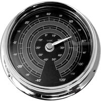 Tabic Prestige Thermometer in Chrom Mit Tiefschwarzer Skala, Schweres Messinggehäuse | 1/2 Kg, Galvanisiert Chrom, Handgefertigt England von TabicClocks