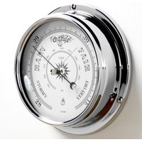 Tabic Traditionelles Barometer, Verchromtes Messing, Schweres Messinggehäuse Galvanisiert Mit Chromium Wicht | 1/2Kg, Handgefertigt in England Von von TabicClocks