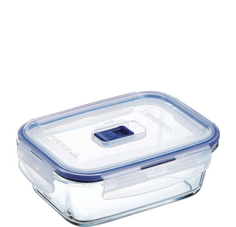 Table Roc Vorratsdose Pure Box Vorratsdose Rechteckig 0.82L – Glasbehälter Aktiv, Glas, Luftdicht, mikrowellengeeignet (mit offenem Ventil) von Table Roc