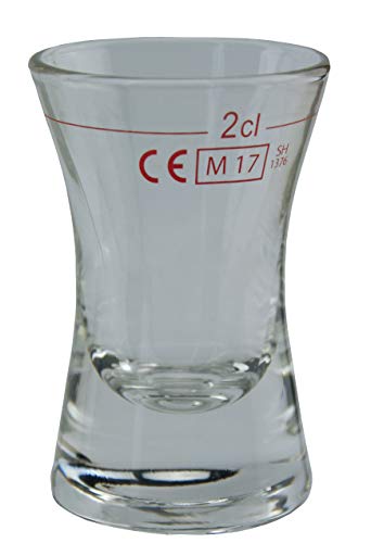 TableRoc 702620 Wachtmeister Schnapsglas, Shotglas, Stamper, 28ml, mit Rotring bei 2cl, Glas, transparent, 24 Stück von TableRoc