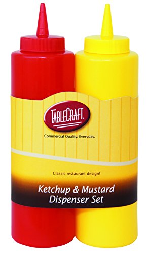 TableCraft Nostalgia 2-teiliges Ketchup- und Senfspender-Set, 340 ml, Rot/Gelb von Tablecraft